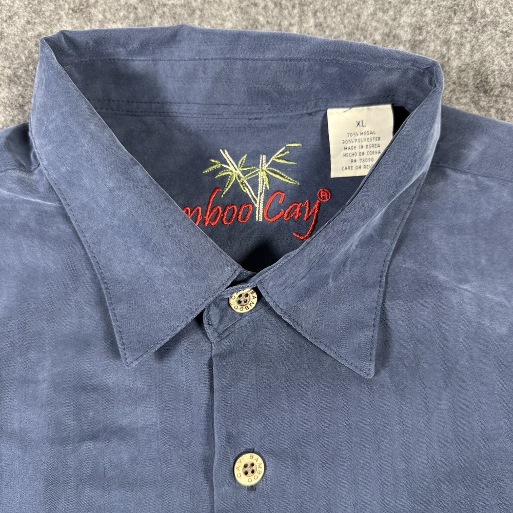 Bamboo Cay XL Marlin Fishing Shirt Embroidered Tequila Shootout Blue Modal